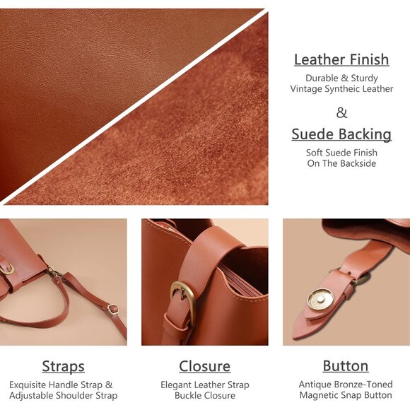 Water-Resistant Red Vegan Leather Bag - Stylish Women's Small Shoulder Handbag - Picture 3 of 7